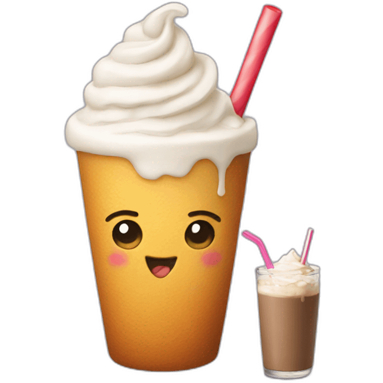 Tatertot drinking a milkshake emoji