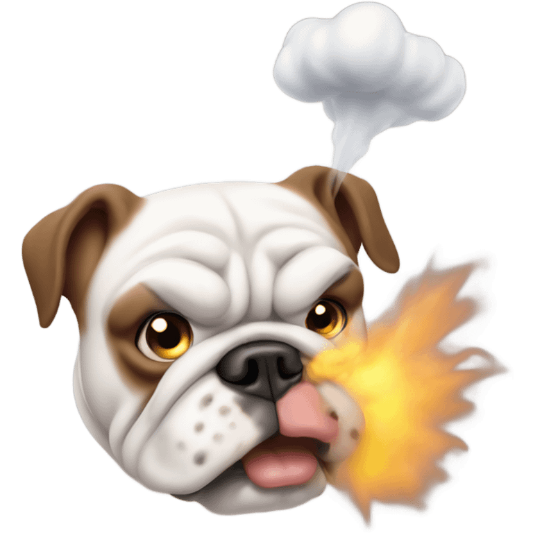 Bulldog fart gas emoji