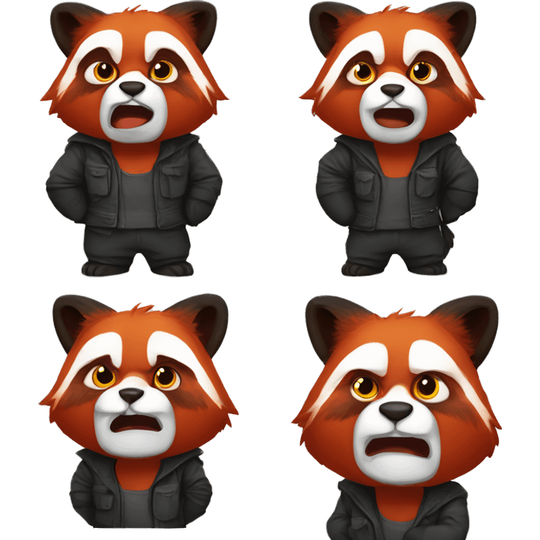 angry redpanda-with-sassault riffle and kit  and moving forward emoji