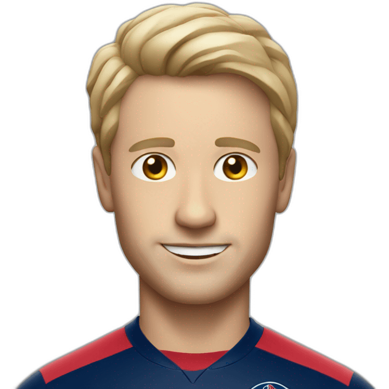 white man wearing PSG soccer jersey emoji