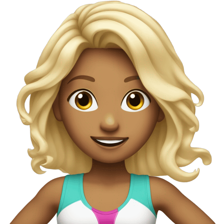 Blond Girl dancing Zumba emoji