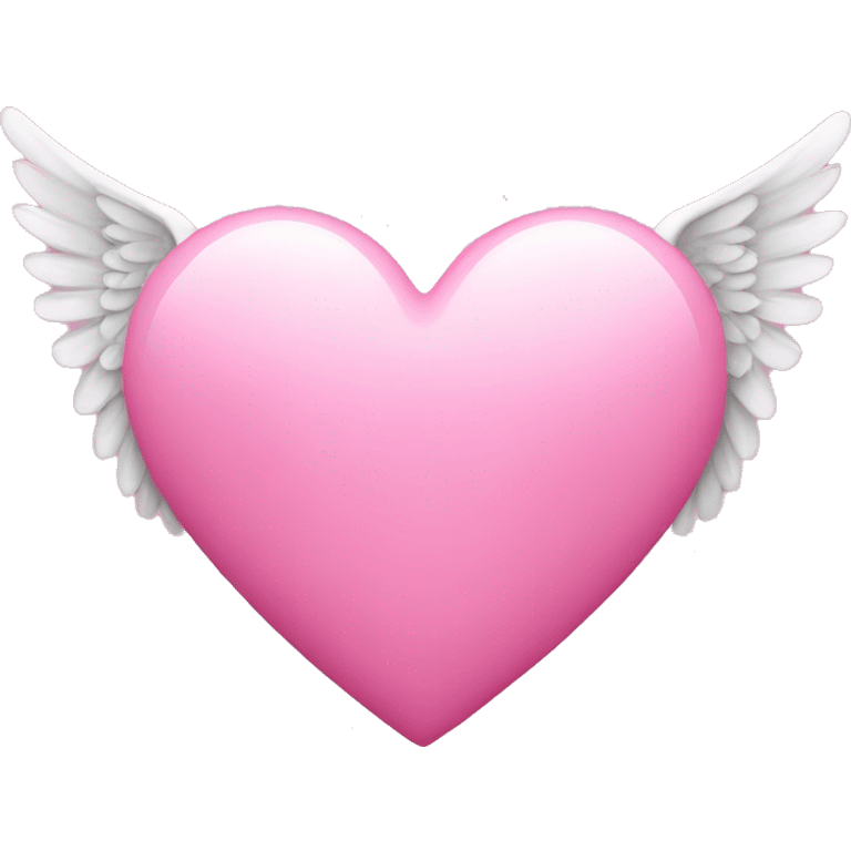 Pink heart with angel wings emoji