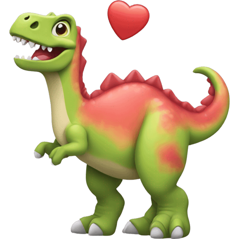 Dinosaur with hearts emoji