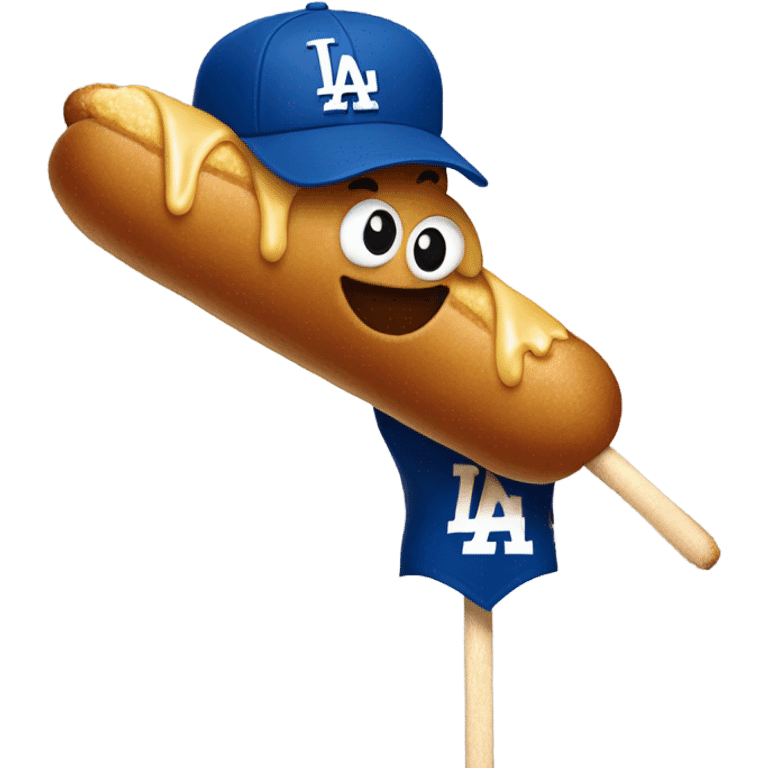 Corndog on stick LA dodgers jersey emoji