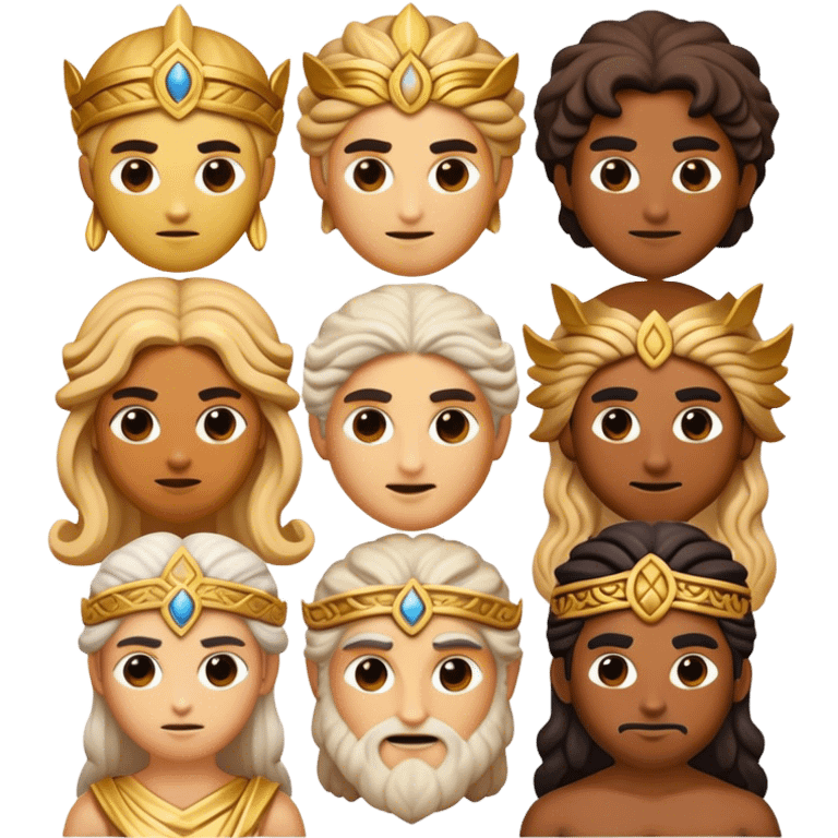 Cinematic Realistic Greek Gods Pop Culture Emoji, featuring mythic portrayals of ancient deities rendered with dynamic, ethereal lighting and classical detail. emoji