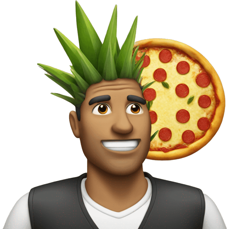 Mr In Between with a pine apple pizza  emoji