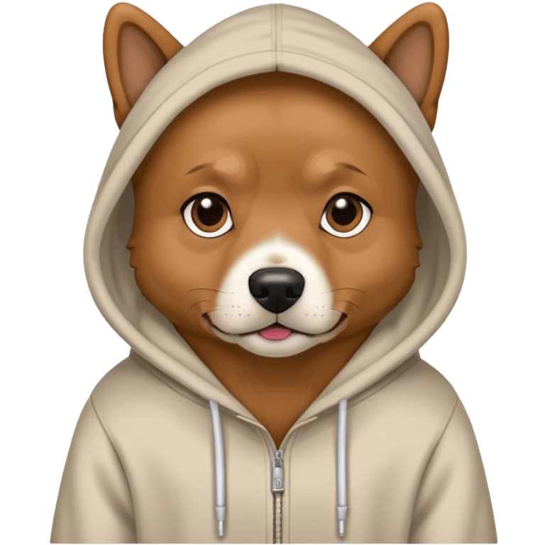 Dog wearing hoodie emoji