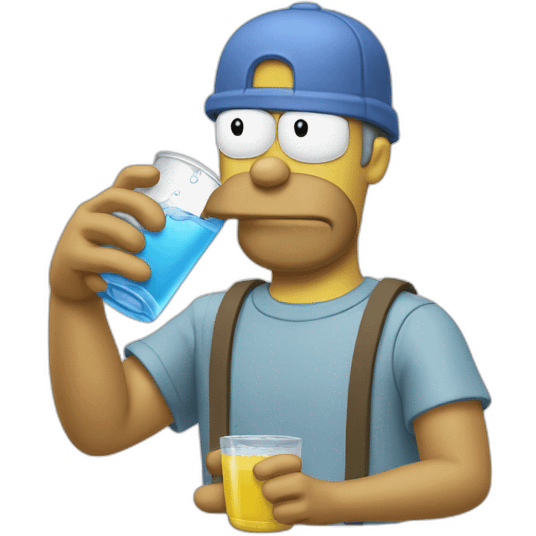 Homer drink water emoji