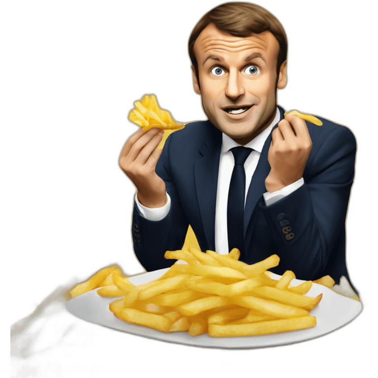 emmanuel macron qui mange des frites emoji