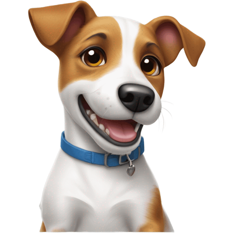 Jack Russell terrier giving a sarcastic thumbs up emoji