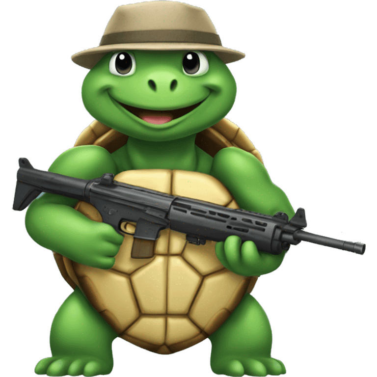 Turtle with rifle emoji