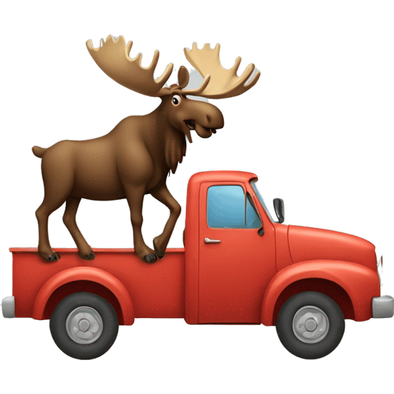 Moose driving a truck emoji