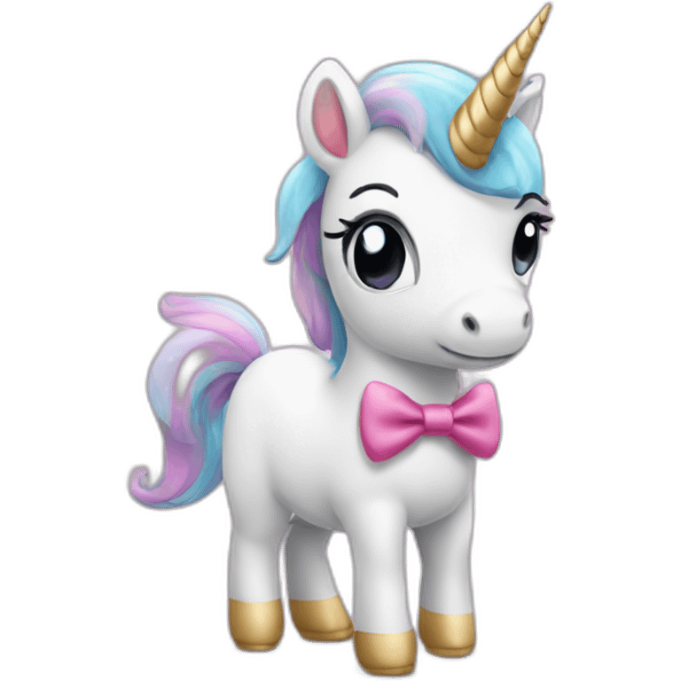 cute Unicorn with a bowtie emoji