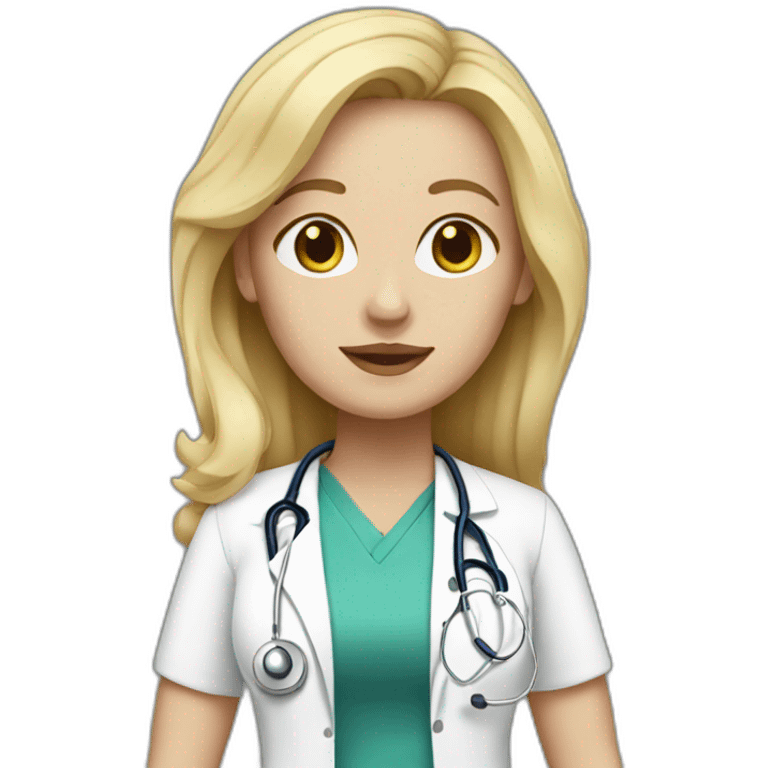 Woman doctor white skin blonde hair emoji