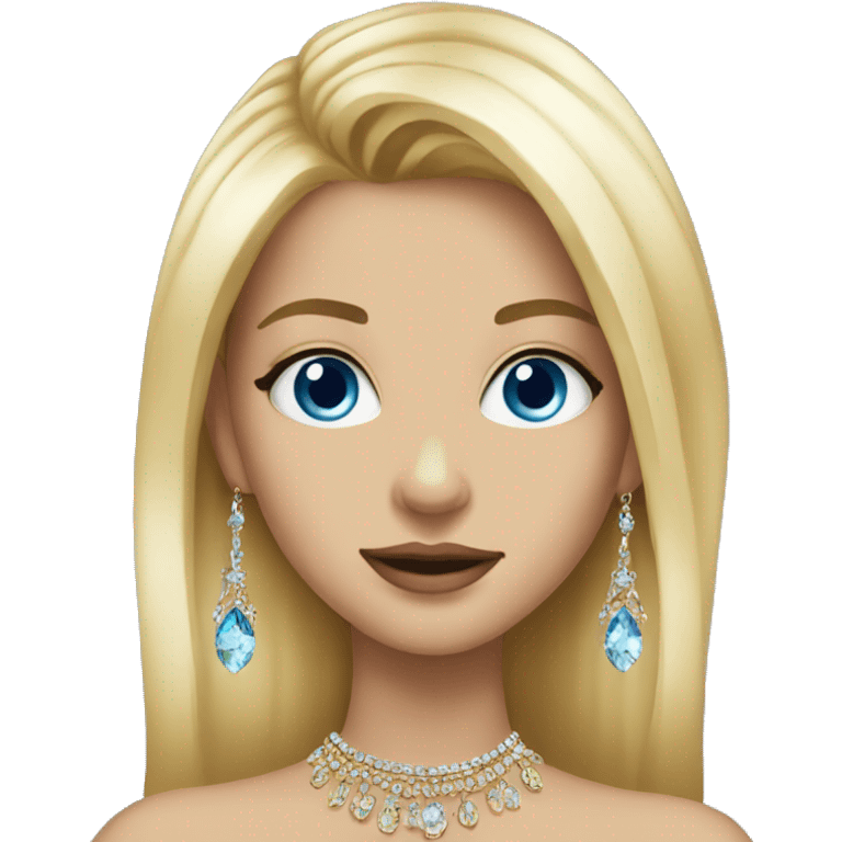 blonde girl portrait with jewelry make sure I have blue eyes  emoji