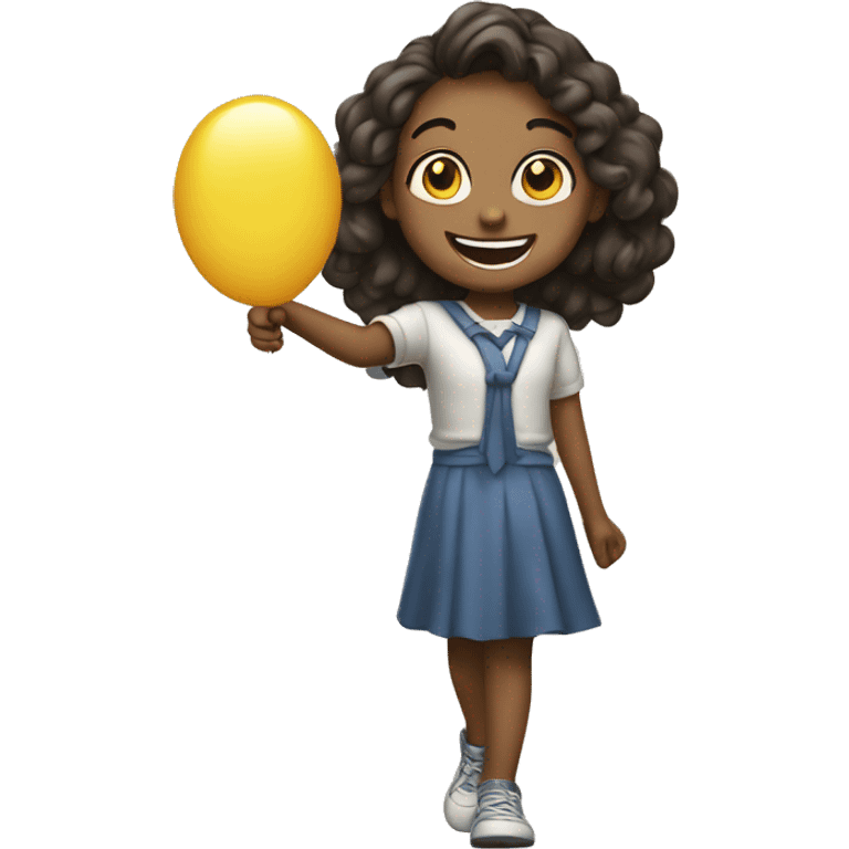 girl,smiling,balloon waving goodbye emoji