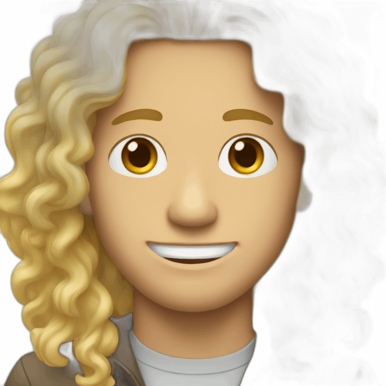 curly long haired blonde man emoji