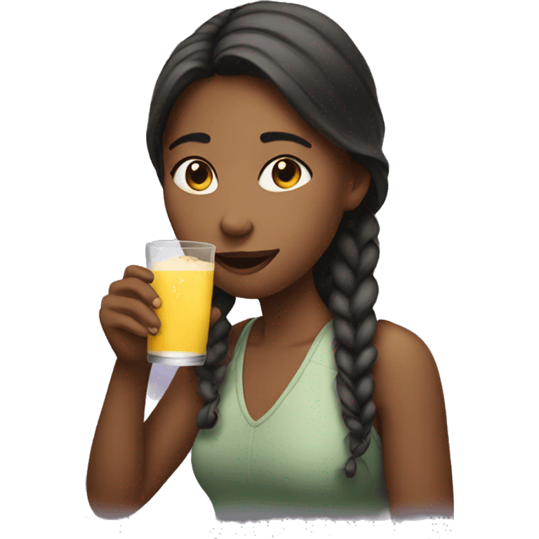 Girl drinking  emoji