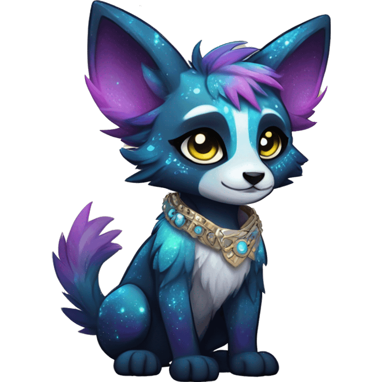 Cool cute Kawaii edgy fantasy animal sparkle fursona Fionbri by griffsnuff & LiLaiRa & Falvie full body emoji