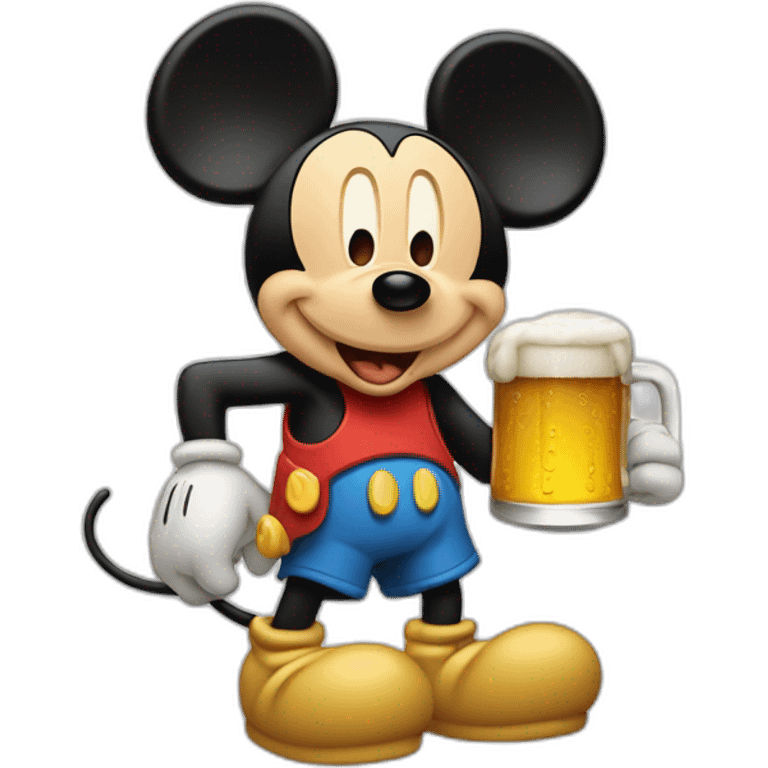 Mickey qui boit une bierre emoji