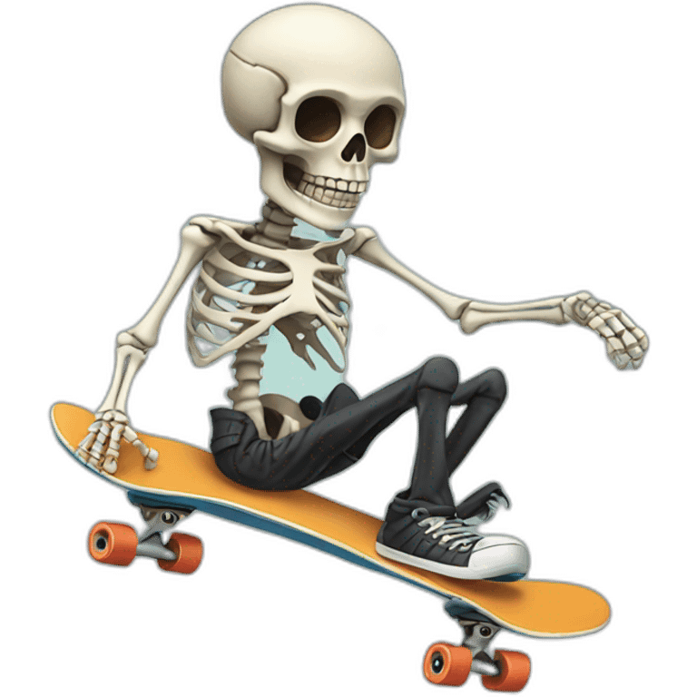 skeleton skateboarder emoji