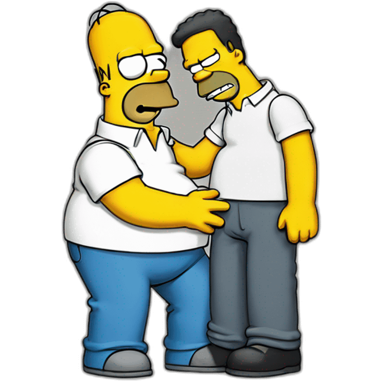 Homer placing his hands on A limp Bart Simpson emoji