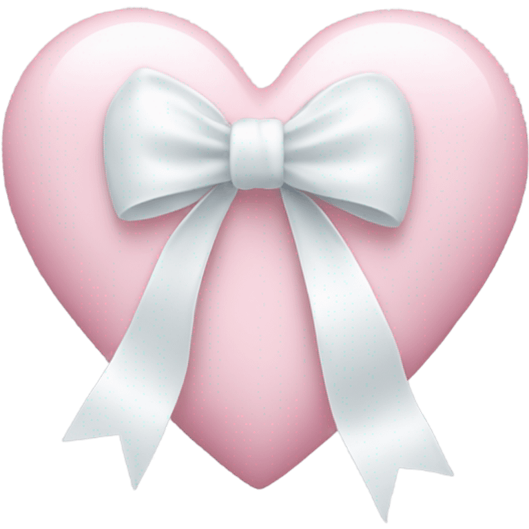 Pastel pink heart with white bow emoji