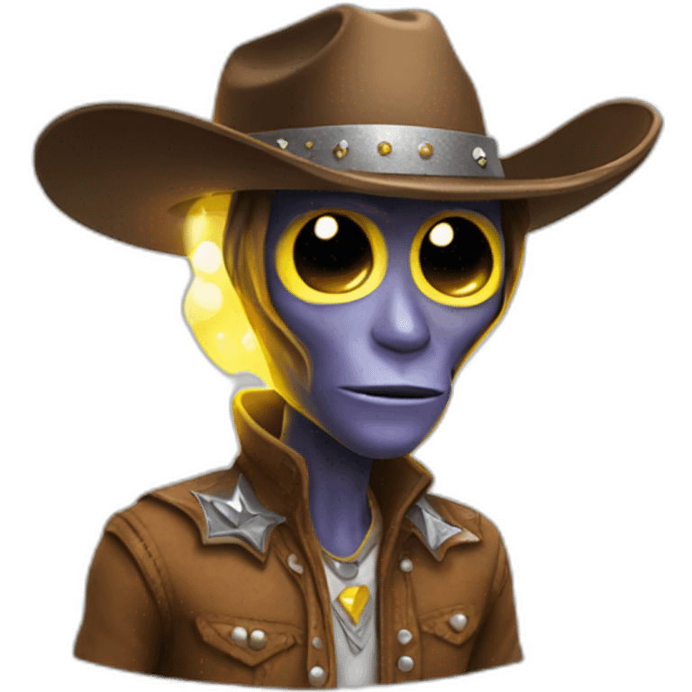 cowboy alien with sparkle emoji