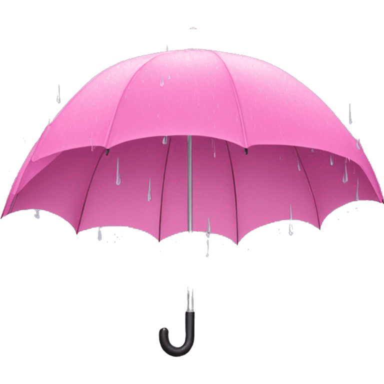 Raining on pink umbrella emoji