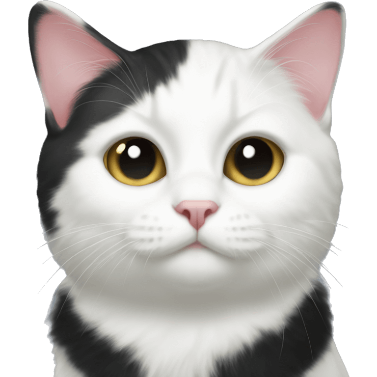 black and white tuxedo cat short hair emoji