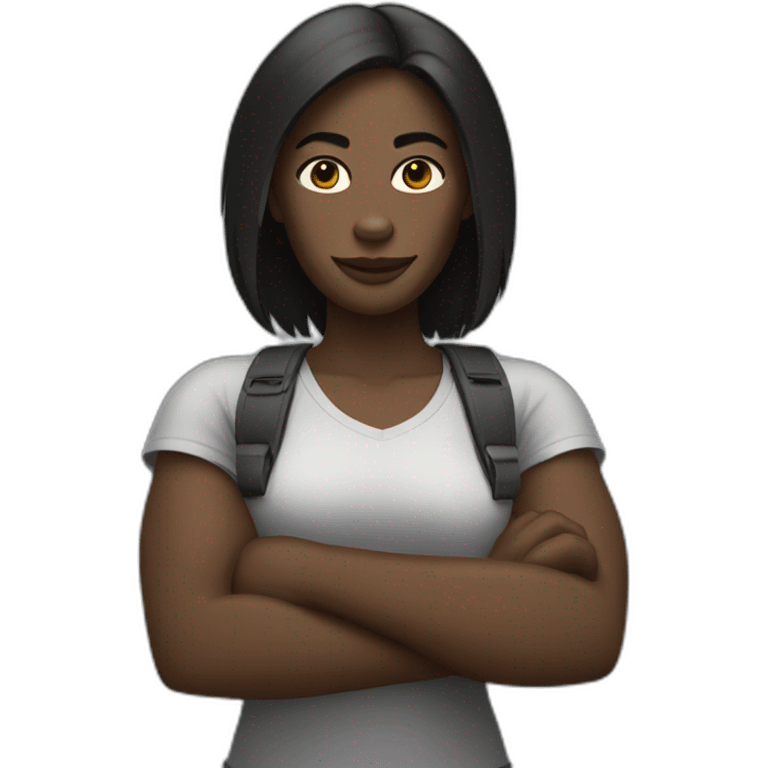 Woman with gorilla arms emoji