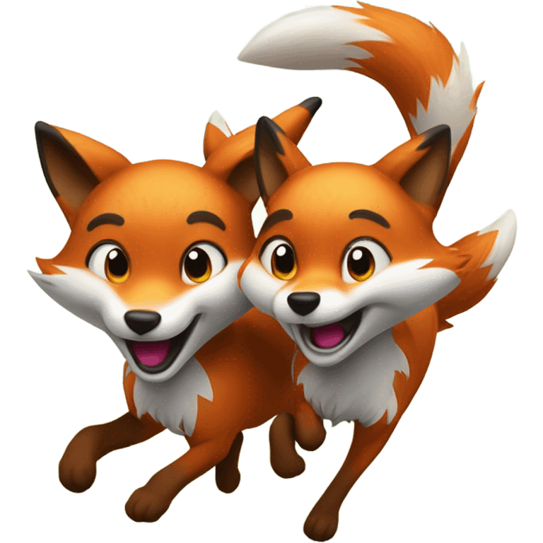 Foxes playing emoji