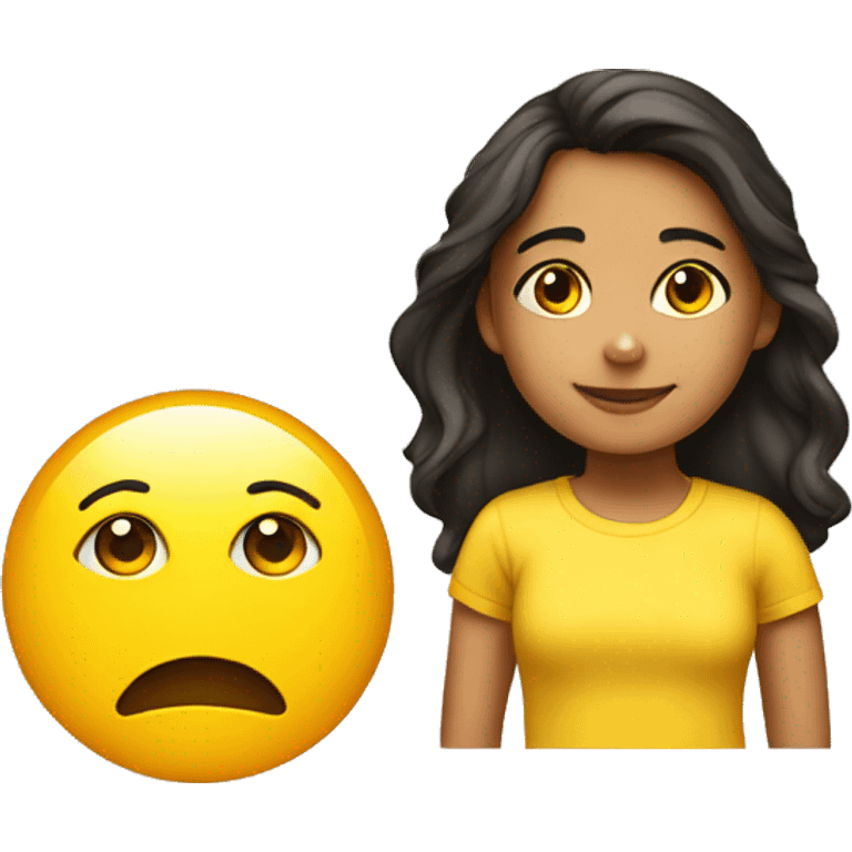 young  Hispanic Girl
 Wearing a yellow t shirt emoji