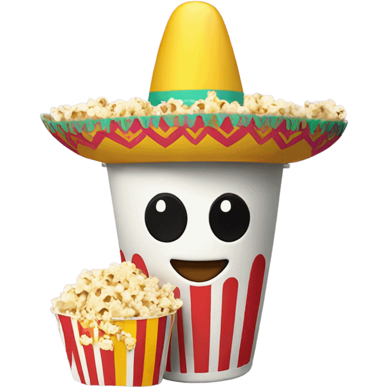 Popcorn bucket wearing a sombrero emoji