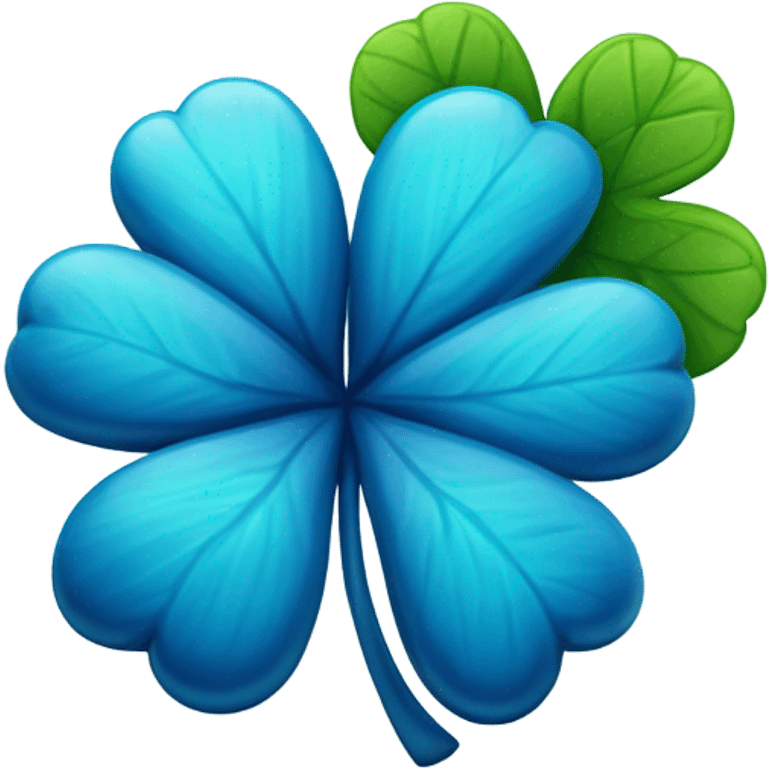 Four leaf blue clover emoji