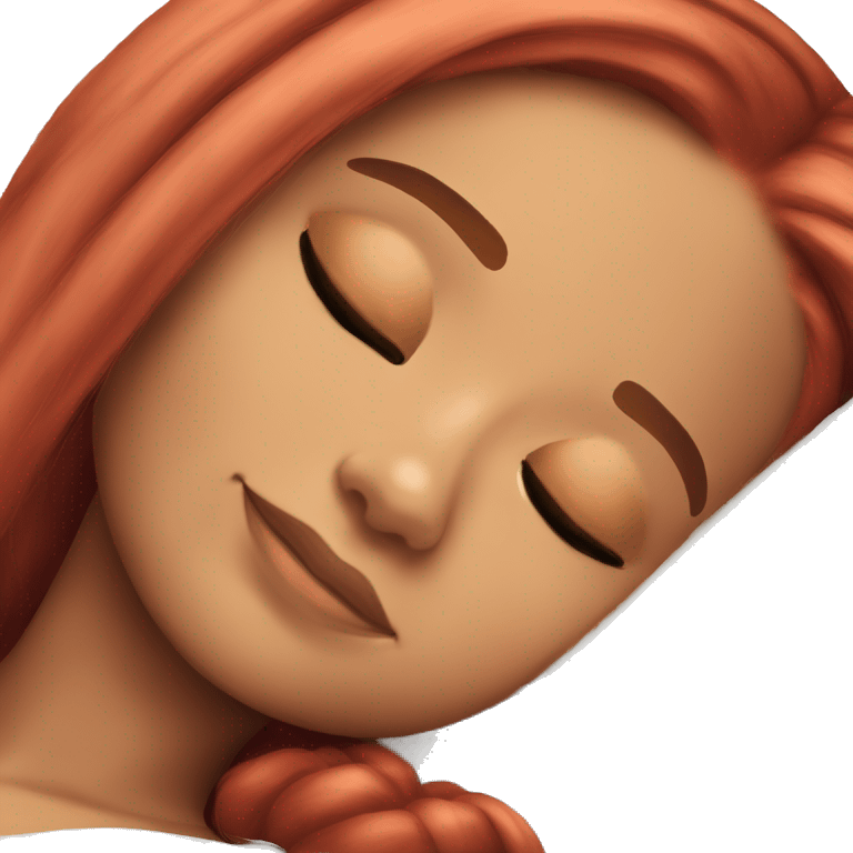 Ariana Grande sleeping with red hair emoji