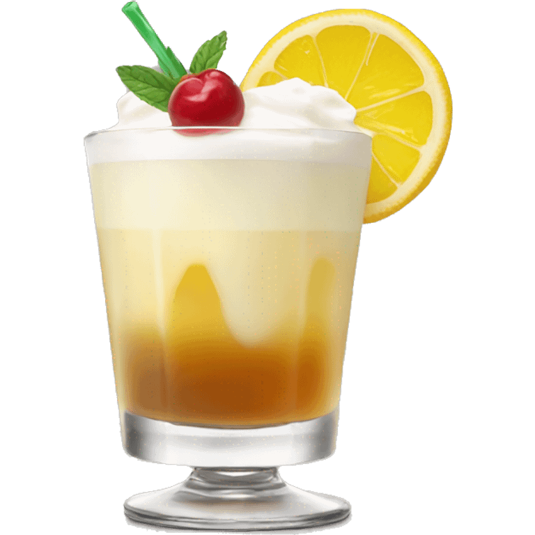 Whiskey Sour cocktail with cream emoji