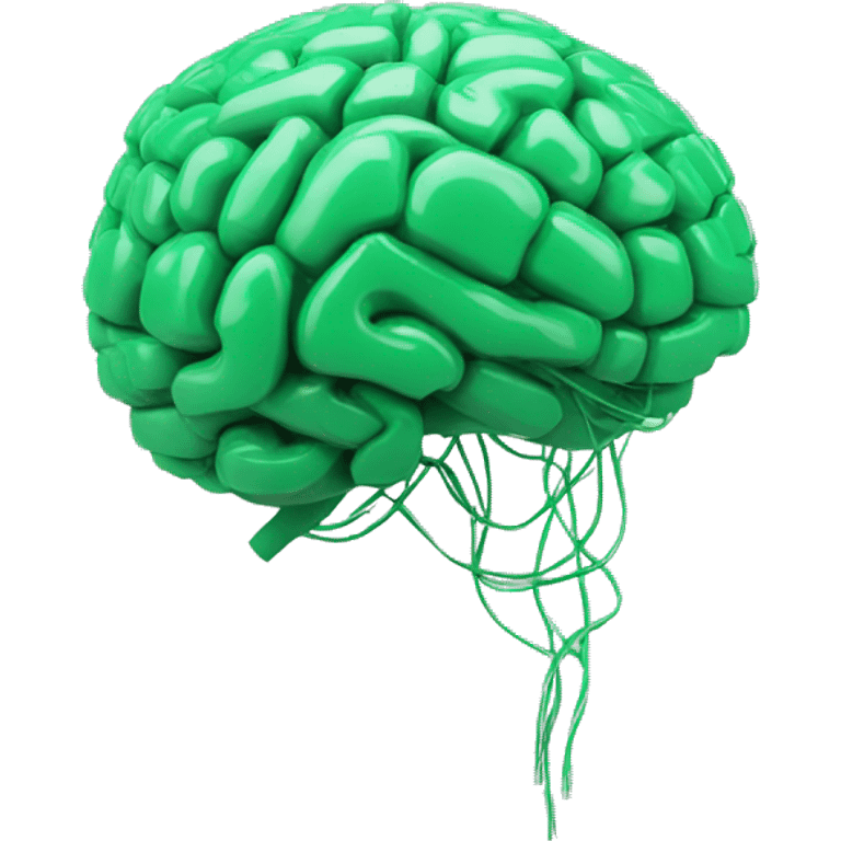 green code brain with wires  emoji