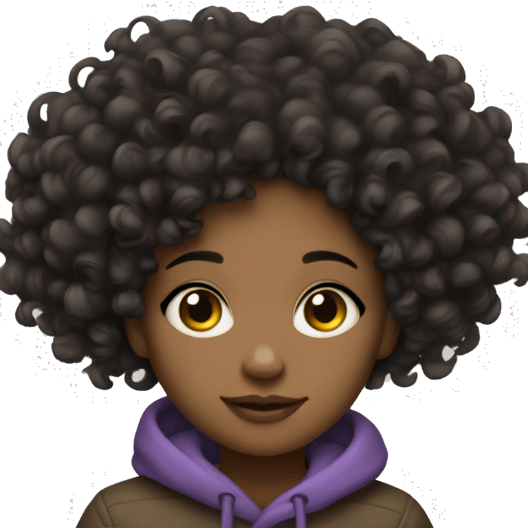 Cozy Black light skinned girl with curly natural hair  emoji