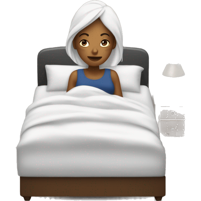 mulher deitada em uma cama emoji