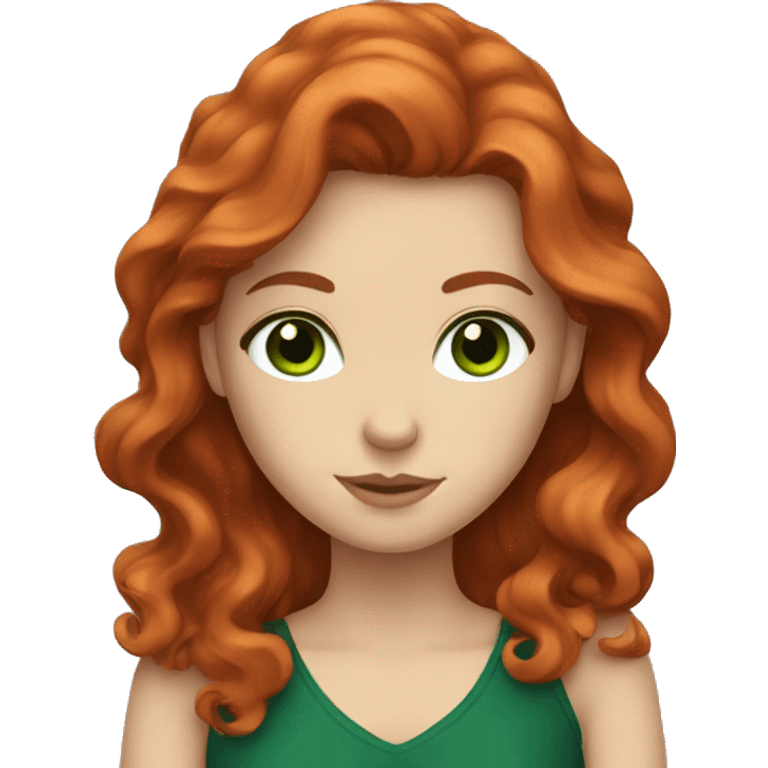 White girl with wavy red hair and green eyes  emoji