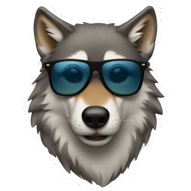 Wolf with sunglasses  emoji