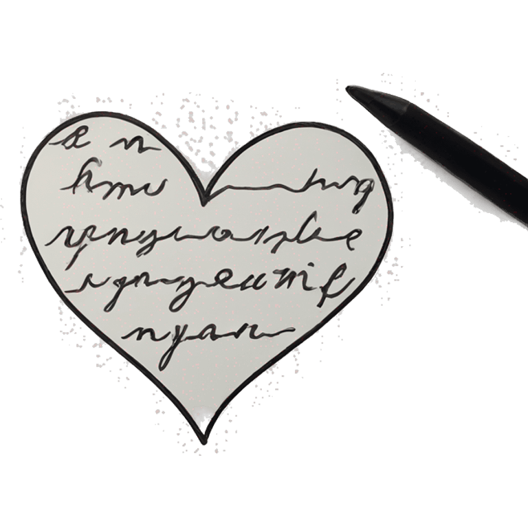 My heart Love handwriting  emoji