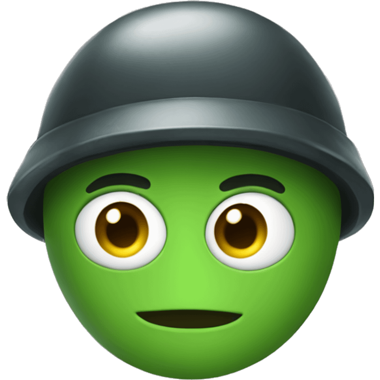 sapo com um capacete  verde emoji