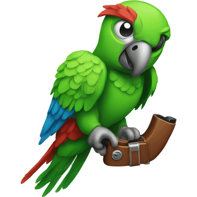 parrot with gun emoji