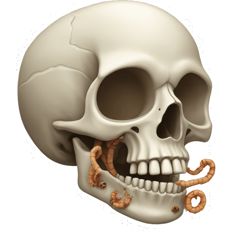  skull with and worms emoji