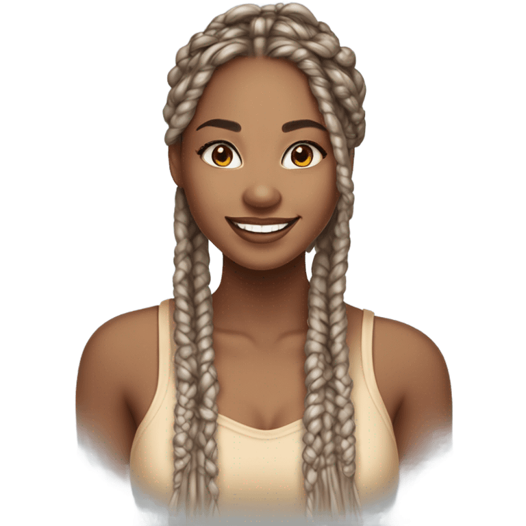 pretty woman with box braids emoji