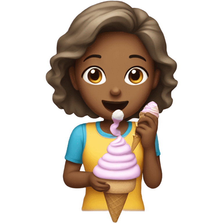 A girl eating ice cream  emoji