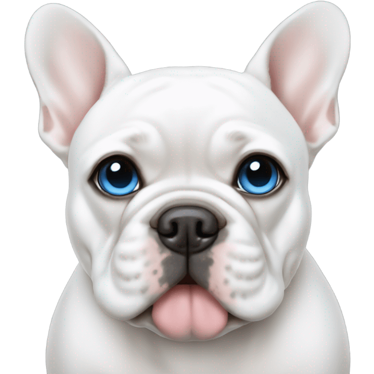 White french bulldog with blue eyes emoji