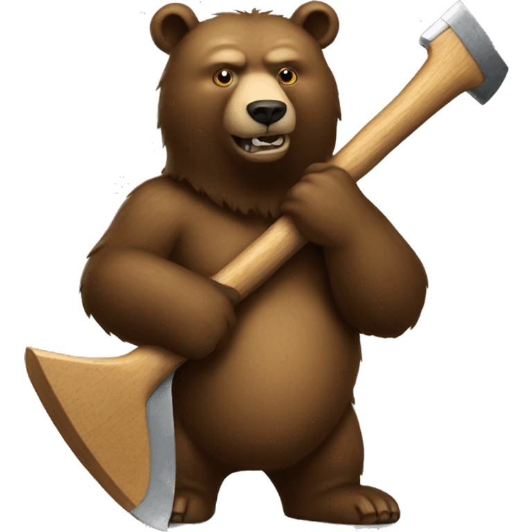 A bear holding an axe emoji